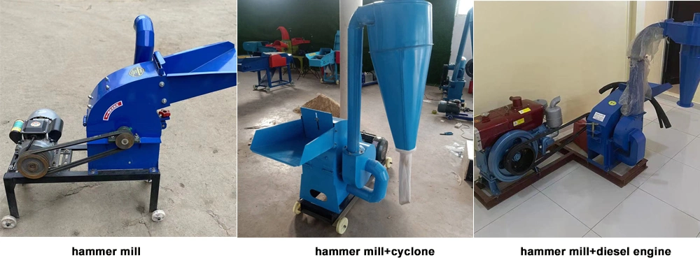 15HP Rice Straw Rice Husk Animal Feed Hammer Mill for Glass