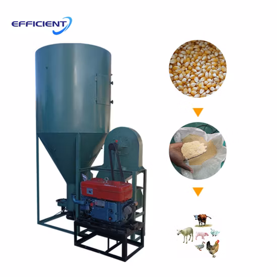Prezzo verticale del mulino per mangimi per animali e dell'impastatrice per mangimi Buon mulino per miscelazione di mangimi per polli e pollame